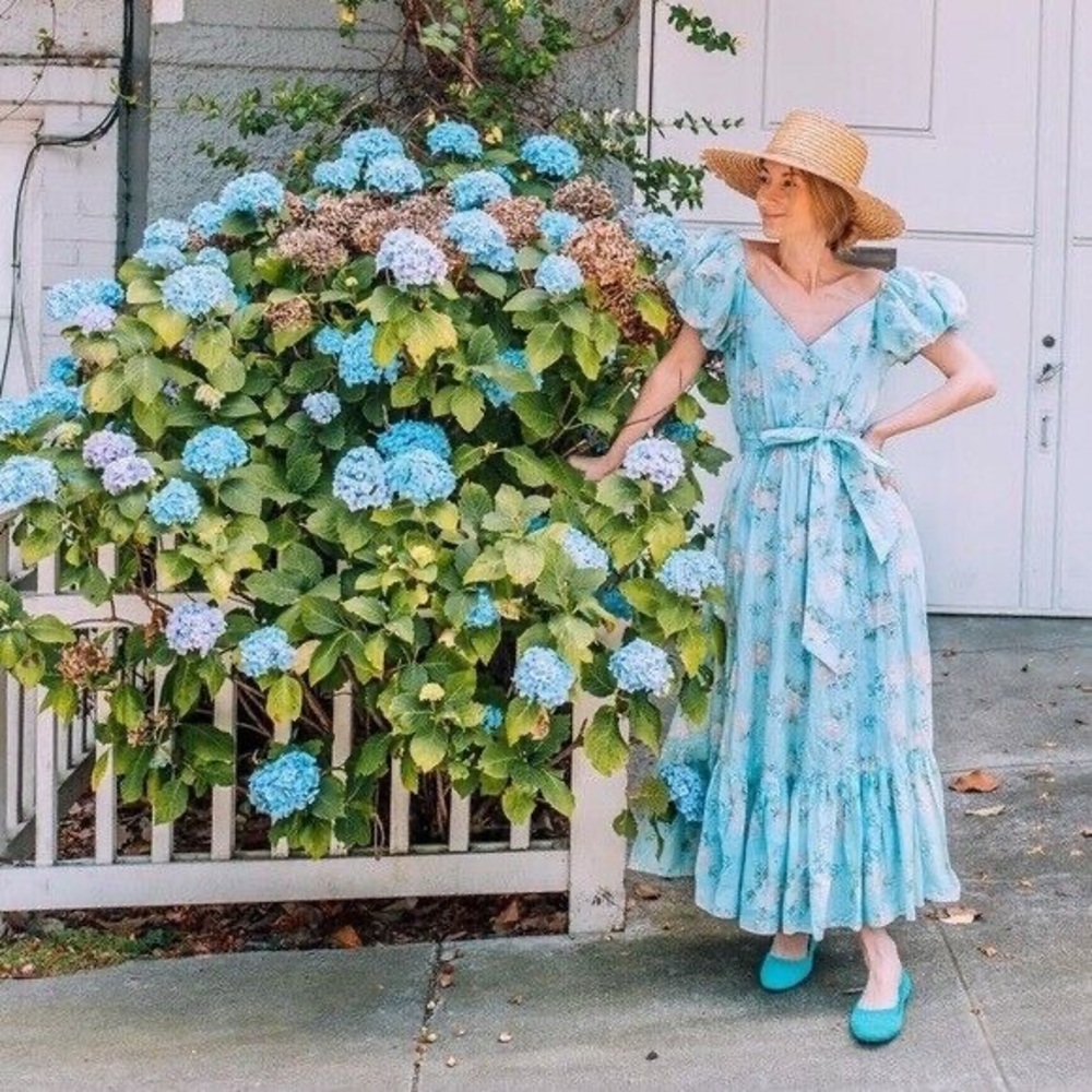 NWT LoveShackFancy for Target Estelle blue floral dress size 10